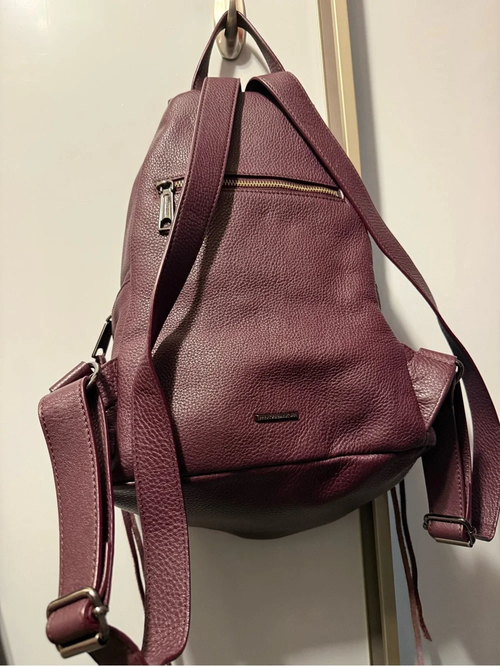 Rebecca Minkoff Regular Julian Women's Leather Backpack Purse - Burgundy
